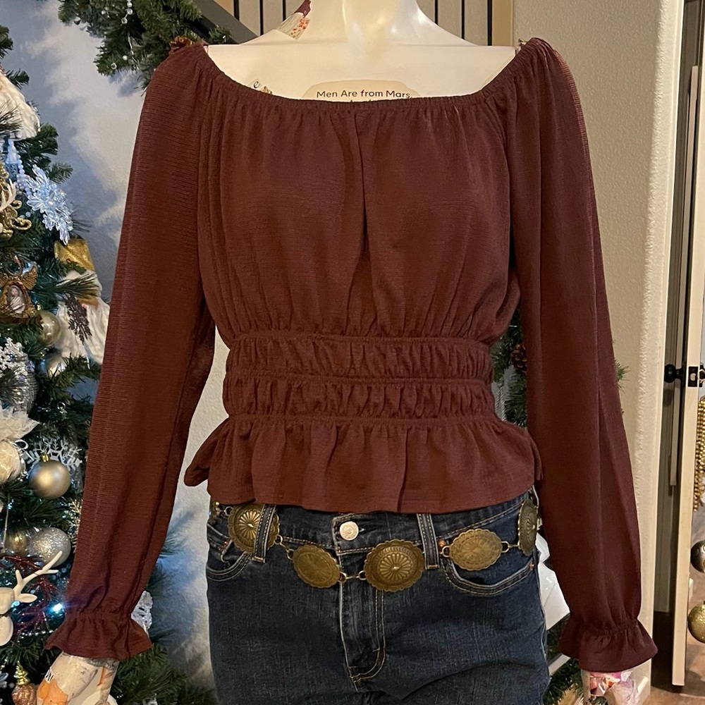 Elegant Brown Women's Top